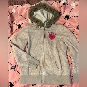 Vintage old navy y2k fur hoodie